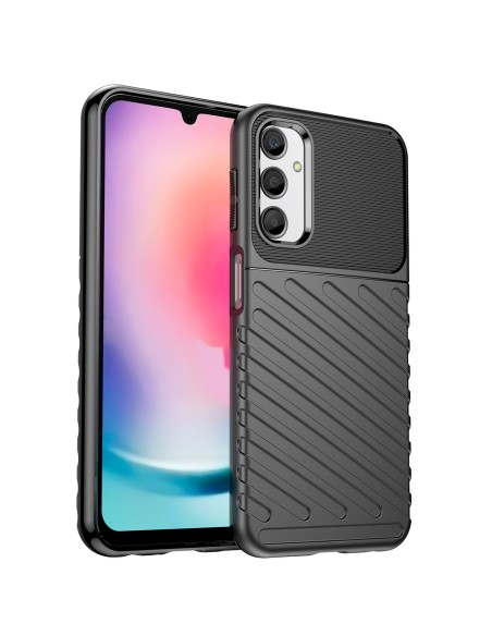 Thunder Case dėklas Samsung Galaxy A24 4G silikoniniu šarvuotu dangteliu juodas