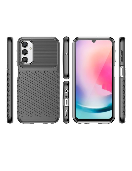 Thunder Case dėklas Samsung Galaxy A24 4G silikoniniu šarvuotu dangteliu juodas