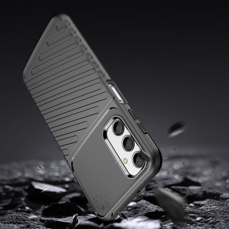 Thunder Case dėklas Samsung Galaxy A24 4G silikoniniu šarvuotu dangteliu juodas