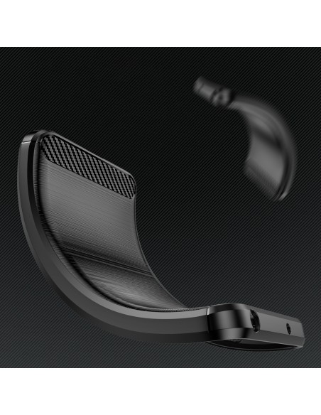 Carbon Case dėklas skirtas Xiaomi Redmi Note 12 Pro+ lankstus silikoninis anglies dangtelis juodas