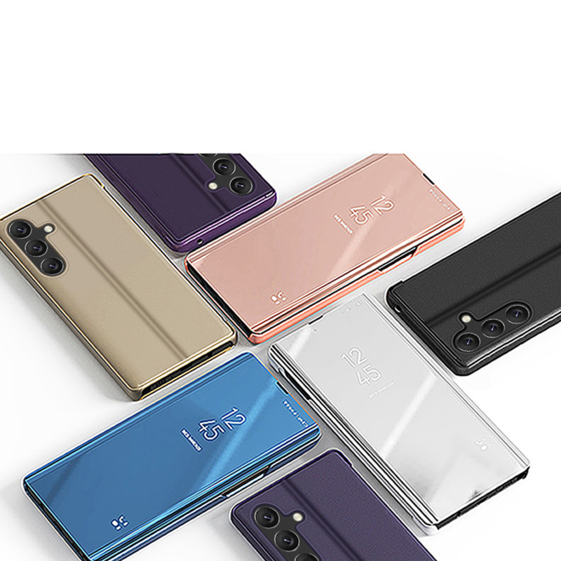 Clear View Case dėklas, skirtas Samsung Galaxy A24 4G dangteliu su rožinės spalvos atvartu