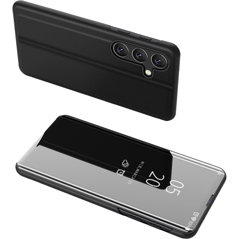 Clear View Case dėklas, skirtas Samsung Galaxy A24 4G dangtelis su juodu atvartu