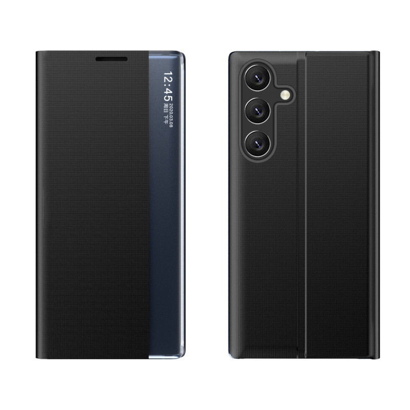 Naujas Sleep Case dėklas, skirtas Samsung Galaxy A24 4G dangtelis su atvartu, juodu stovu Naujas Sleep Case dėklas, skirtas Samsung Galaxy A24 4G dangtelis su atvartu, juodu stovu