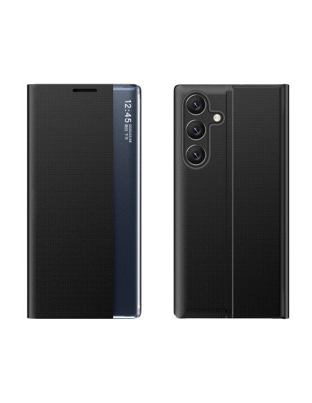 Naujas Sleep Case dėklas, skirtas Samsung Galaxy A24 4G dangtelis su atvartu, juodu stovu