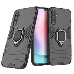Ring Armor dėklas Samsung Galaxy A24 4G šarvuotu dangteliu magnetinis laikiklis žiedas juodas