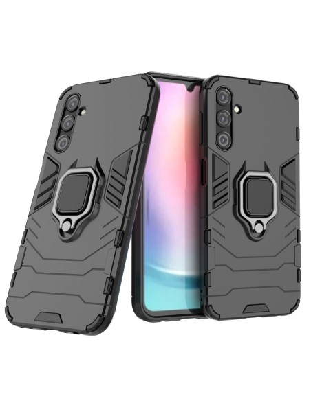 Ring Armor dėklas Samsung Galaxy A24 4G šarvuotu dangteliu magnetinis laikiklis žiedas juodas Ring Armor dėklas Samsung Galaxy A24 4G šarvuotu dangteliu magnetinis laikiklis žiedas juodas