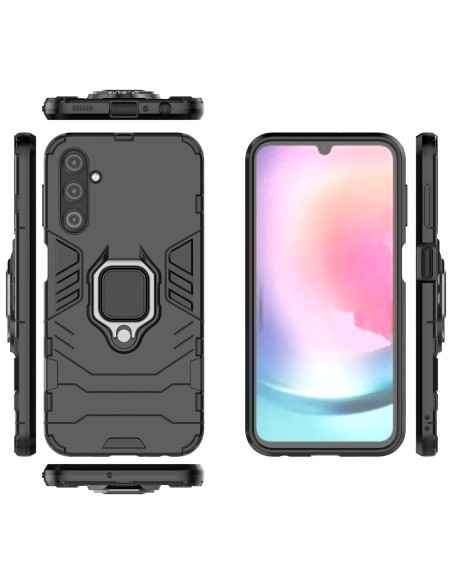 Ring Armor dėklas Samsung Galaxy A24 4G šarvuotu dangteliu magnetinis laikiklis žiedas juodas Ring Armor dėklas Samsung Galaxy A24 4G šarvuotu dangteliu magnetinis laikiklis žiedas juodas