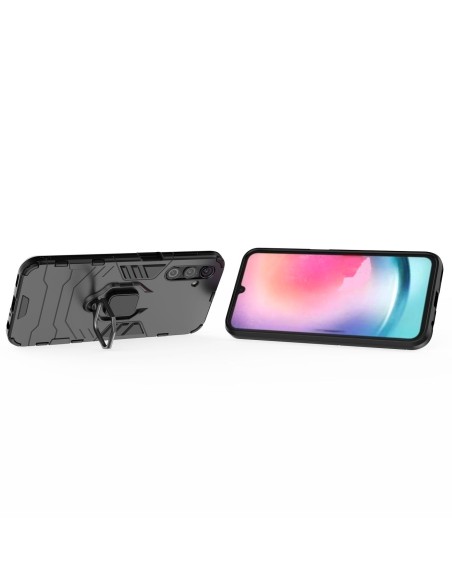 Ring Armor dėklas Samsung Galaxy A24 4G šarvuotu dangteliu magnetinis laikiklis žiedas juodas Ring Armor dėklas Samsung Galaxy A24 4G šarvuotu dangteliu magnetinis laikiklis žiedas juodas