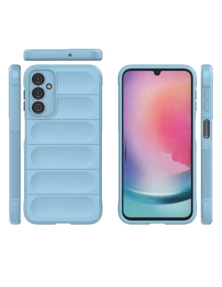 Magic Shield Case dėklas, skirtas Samsung Galaxy A24 4G lankstus šarvuotas dangtelis šviesiai mėlynas