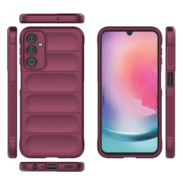 Magic Shield Case Samsung Galaxy A24 4G lankstus šarvuotas dangtelis, bordo