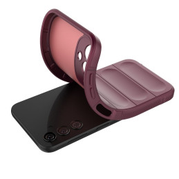 Magic Shield Case Samsung Galaxy A24 4G lankstus šarvuotas dangtelis, bordo