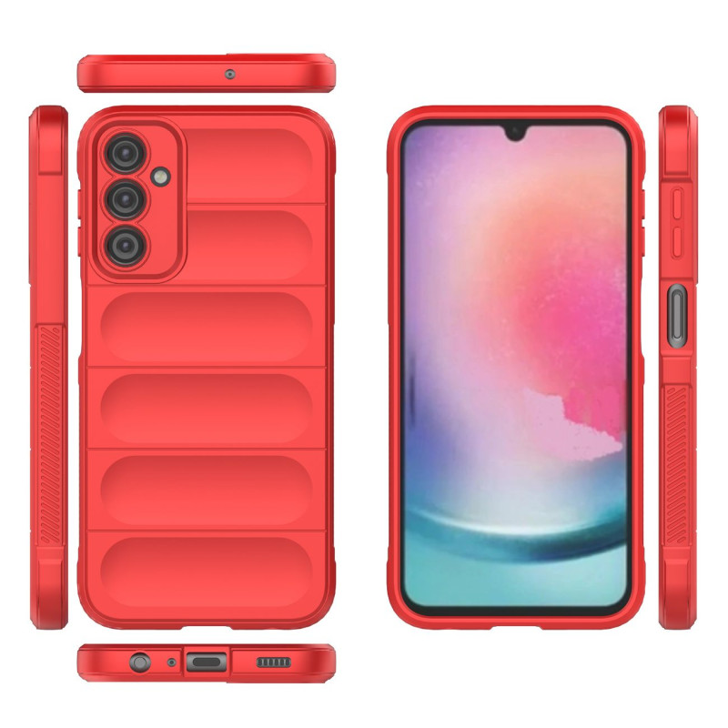 Magic Shield Case Samsung Galaxy A24 4G lankstus šarvuotas dangtelis raudonas