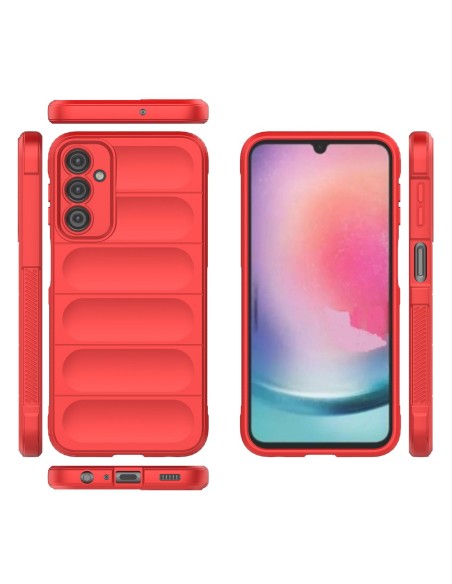 Magic Shield Case Samsung Galaxy A24 4G lankstus šarvuotas dangtelis raudonas
