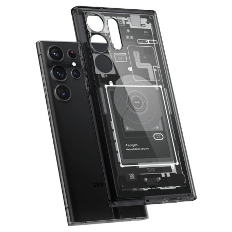 Spigen Ultra Hybrid dėklas, skirtas Samsung Galaxy S23 Ultra - tamsiai pilkas (Zero One modelis) Spigen Ultra Hybrid dėklas, skirtas Samsung Galaxy S23 Ultra - tamsiai pilkas (Zero One modelis)