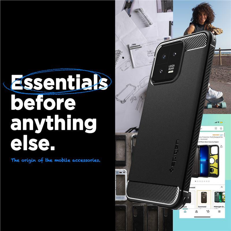 Spigen Rugged Armor dėklas, skirtas Xiaomi 13 - matinė juoda