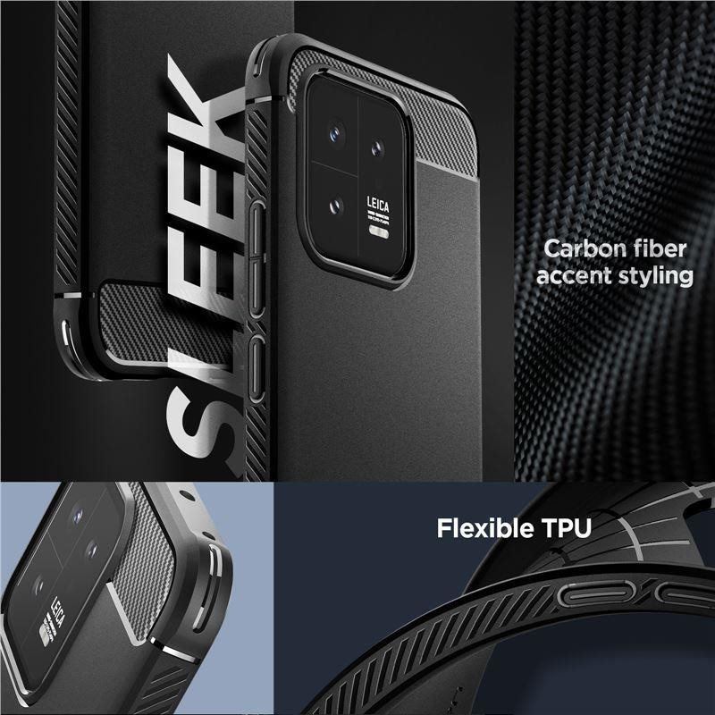 Spigen Rugged Armor dėklas, skirtas Xiaomi 13 - matinė juoda