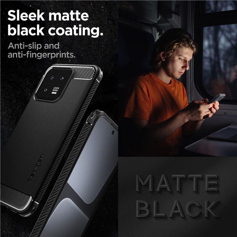 Spigen Rugged Armor dėklas, skirtas Xiaomi 13 - matinė juoda