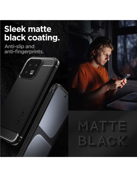 Spigen Rugged Armor dėklas, skirtas Xiaomi 13 - matinė juoda