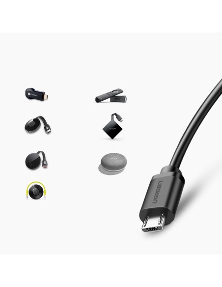 Išorinis LAN adapteris micro USB 100Mbps, skirtas Chromecast 1m black Išorinis LAN adapteris micro USB 100Mbps, skirtas Chromecast 1m black