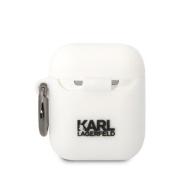 Karl Lagerfeld Silicone Karl Head 3D dėklas, skirtas AirPods 1/ 2 - baltas