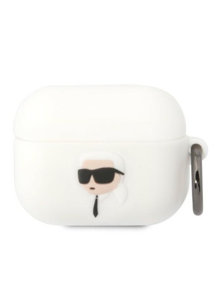 Karl Lagerfeld Silicone Karl Head 3D dėklas, skirtas AirPods Pro - baltas Karl Lagerfeld Silicone Karl Head 3D dėklas, skirtas AirPods Pro - baltas