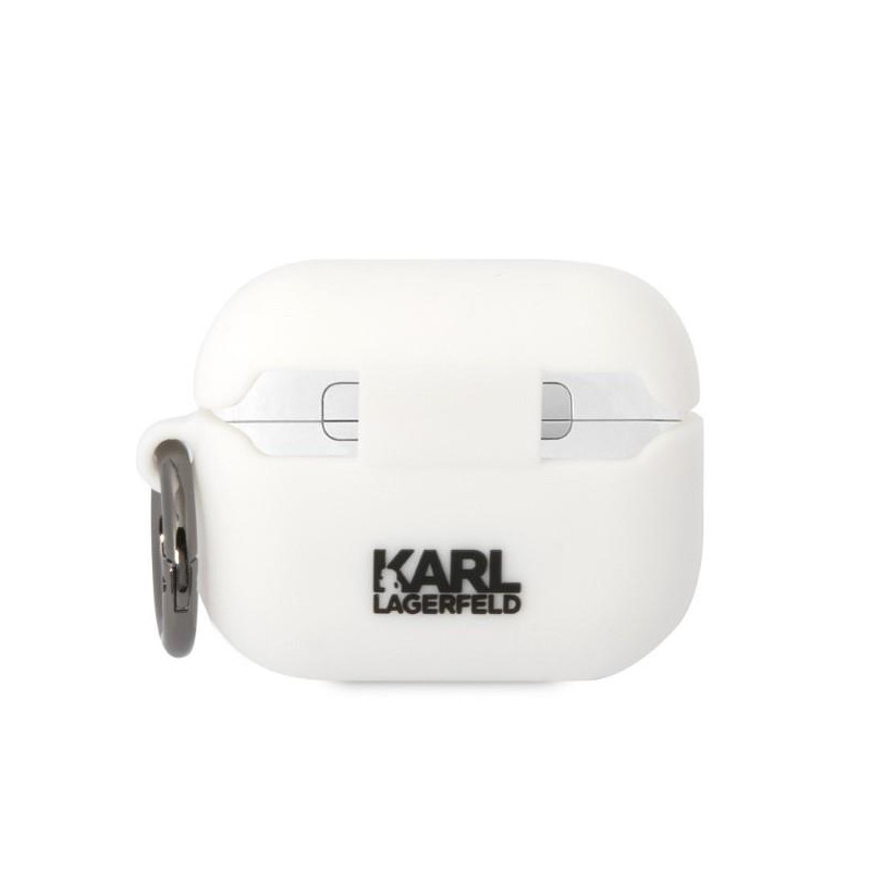 Karl Lagerfeld Silicone Karl Head 3D dėklas, skirtas AirPods Pro - baltas