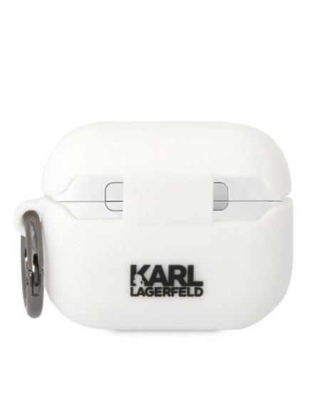 Karl Lagerfeld Silicone Karl Head 3D dėklas, skirtas AirPods Pro - baltas Karl Lagerfeld Silicone Karl Head 3D dėklas, skirtas AirPods Pro - baltas