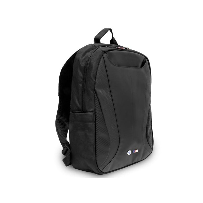 BMW Carbon&Leather Tricolor kuprinė 16" nešiojamam kompiuteriui - juoda