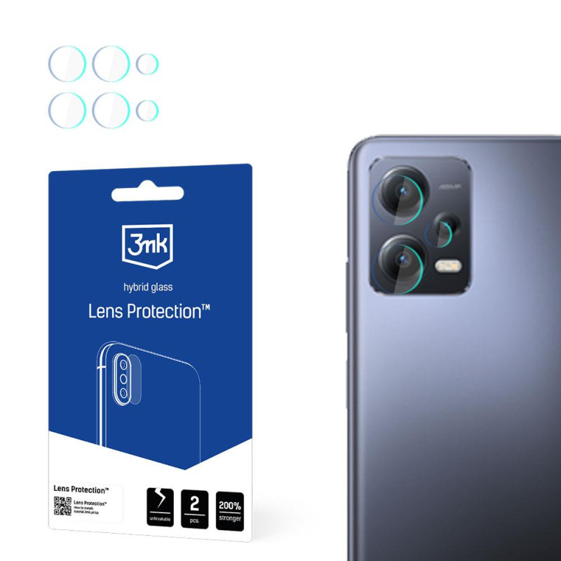 3mk Lens Protection™ hibridinis fotoaparato stiklas, skirtas Redmi Note 12 5G 3mk Lens Protection™ hibridinis fotoaparato stiklas, skirtas Redmi Note 12 5G