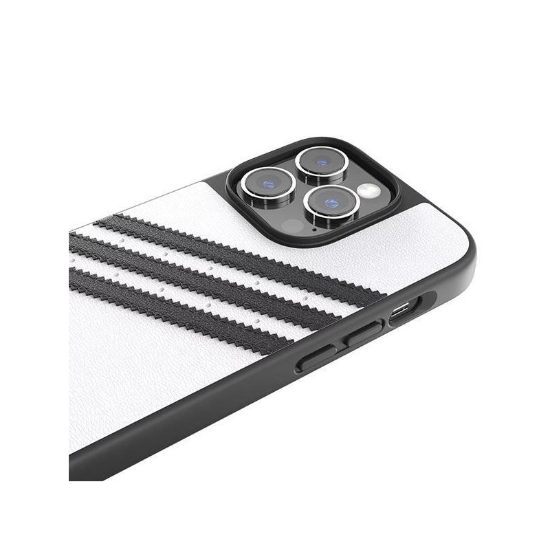 Adidas OR Molded Case PU iPhone 14 Pro - balta ir juoda