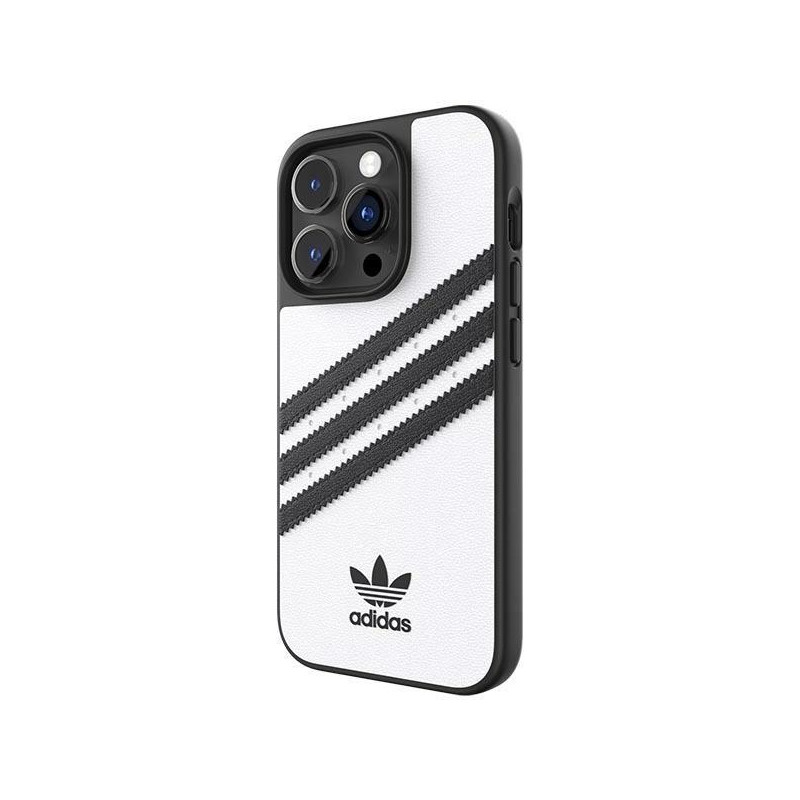 Adidas OR Molded Case PU iPhone 14 Pro - balta ir juoda