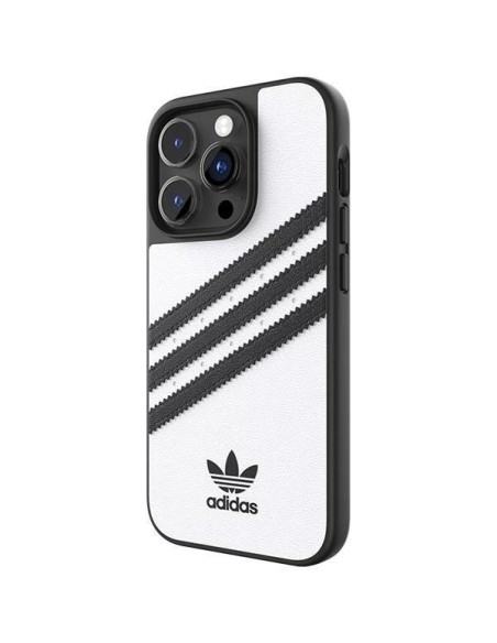 Adidas OR Molded Case PU iPhone 14 Pro - balta ir juoda Adidas OR Molded Case PU iPhone 14 Pro - balta ir juoda