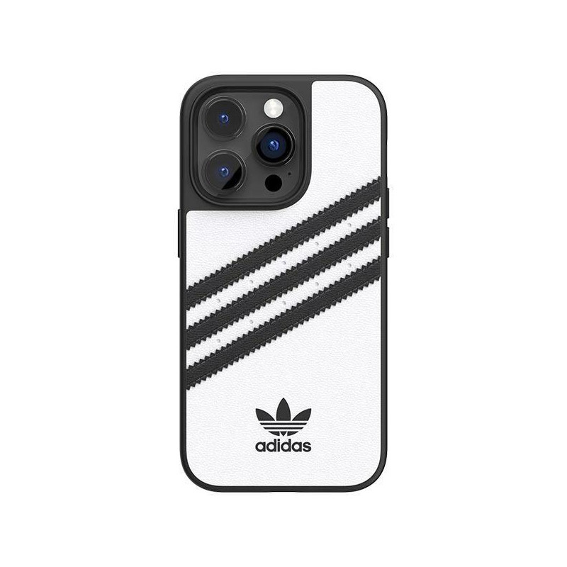 Adidas OR Molded Case PU iPhone 14 Pro - balta ir juoda