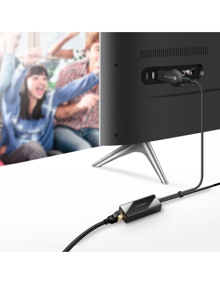Išorinis LAN adapteris micro USB 100Mbps, skirtas Chromecast 1m black Išorinis LAN adapteris micro USB 100Mbps, skirtas Chromecast 1m black