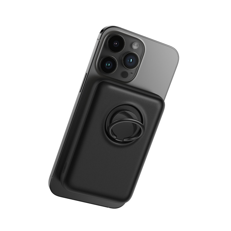 Belaidis maitinimo blokas 10000mAh Joyroom JR-W050 20W MagSafe su stovu + USB-C laidas - juodas