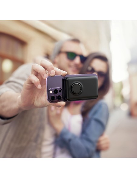 Belaidis maitinimo blokas 10000mAh Joyroom JR-W050 20W MagSafe su stovu + USB-C laidas - juodas