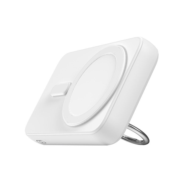 Belaidis maitinimo blokas 10000mAh Joyroom JR-W050 20W MagSafe su stovu + USB-C laidas - baltas