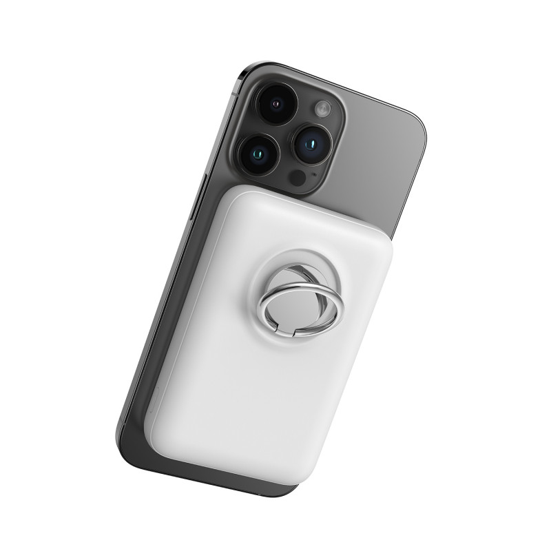 Belaidis maitinimo blokas 10000mAh Joyroom JR-W050 20W MagSafe su stovu + USB-C laidas - baltas