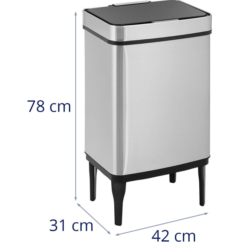 Automatinė šiukšlių dėžė ant kojų 45 l - pilka