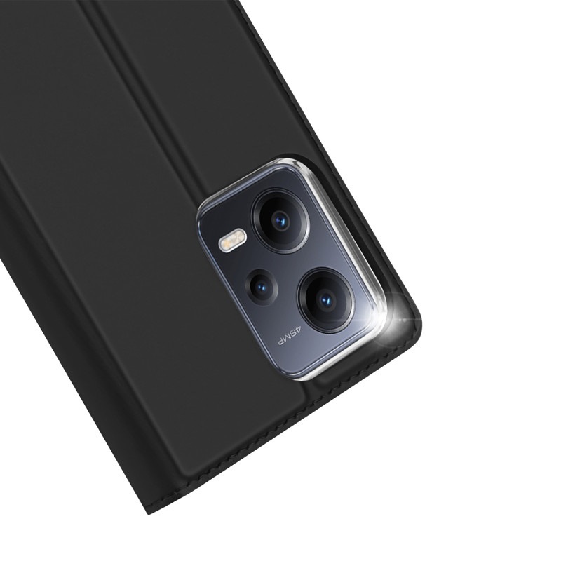 Dux Ducis Skin Pro dėklas, skirtas Xiaomi Redmi Note 12 Pro+ Flip Cover kortelės piniginės stovas juodas