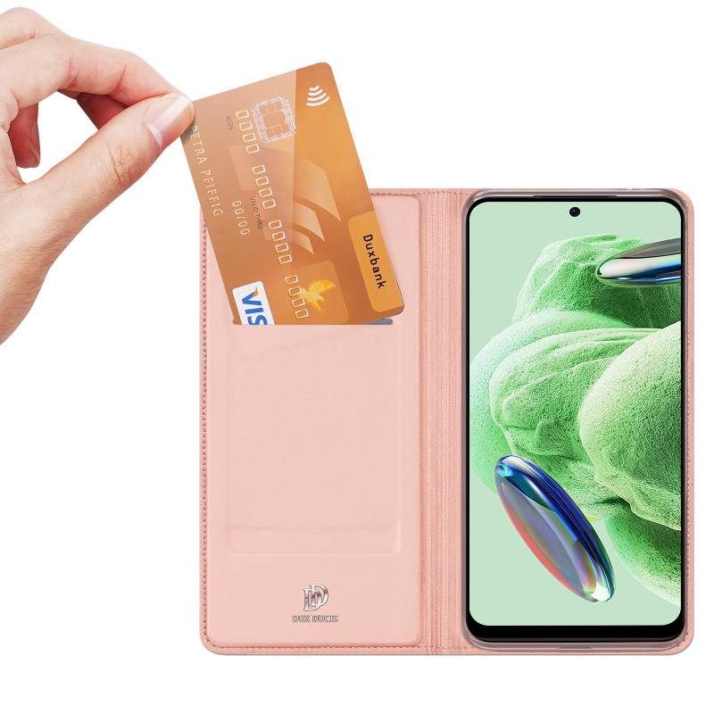 „Dux Ducis Skin Pro“ dėklas, skirtas „Xiaomi Redmi Note 12 Pro“ / „Poco X5 Pro 5G“, atverčiamas dangtelis kortelės pinig...