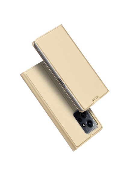 Dux Ducis Skin Pro dėklas, skirtas Xiaomi Redmi Note 12 atverčiamas dangtelis kortelės piniginės stovas auksinis Dux Ducis Skin Pro dėklas, skirtas Xiaomi Redmi Note 12 atverčiamas dangtelis kortelės piniginės stovas auksinis