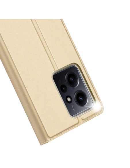 Dux Ducis Skin Pro dėklas, skirtas Xiaomi Redmi Note 12 atverčiamas dangtelis kortelės piniginės stovas auksinis Dux Ducis Skin Pro dėklas, skirtas Xiaomi Redmi Note 12 atverčiamas dangtelis kortelės piniginės stovas auksinis
