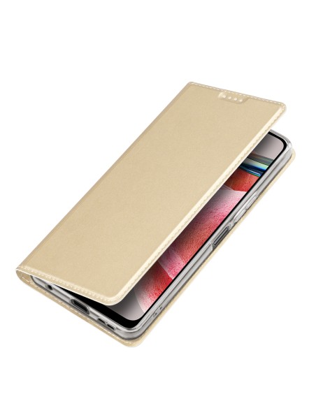Dux Ducis Skin Pro dėklas, skirtas Xiaomi Redmi Note 12 atverčiamas dangtelis kortelės piniginės stovas auksinis Dux Ducis Skin Pro dėklas, skirtas Xiaomi Redmi Note 12 atverčiamas dangtelis kortelės piniginės stovas auksinis