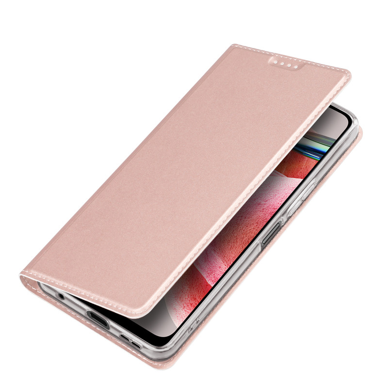 „Dux Ducis Skin Pro“ dėklas, skirtas „Xiaomi Redmi Note 12 Flip Cover Card Wallet Stand“, rožinis