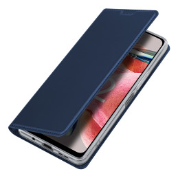 „Dux Ducis Skin Pro“ dėklas, skirtas „Xiaomi Redmi Note 12“ atverčiamas dangtelis kortelės piniginės stovas mėlynas