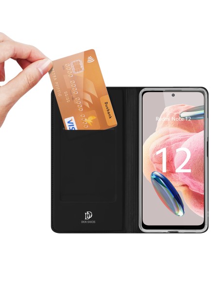Dux Ducis Skin Pro dėklas, skirtas Xiaomi Redmi Note 12 Flip Cover kortelės piniginės stovas juodas Dux Ducis Skin Pro dėklas, skirtas Xiaomi Redmi Note 12 Flip Cover kortelės piniginės stovas juodas
