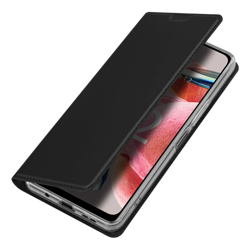 Dux Ducis Skin Pro dėklas, skirtas Xiaomi Redmi Note 12 Flip Cover kortelės piniginės stovas juodas