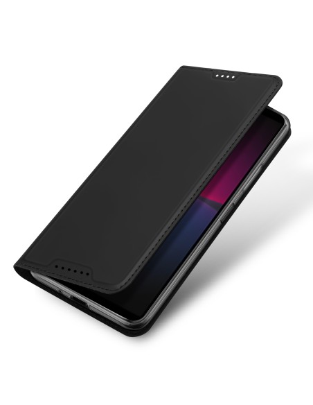 Dux Ducis Skin Pro dėklas, skirtas Sony Xperia 10 V atverčiamas dangtelis kortelės piniginės stovas juodas