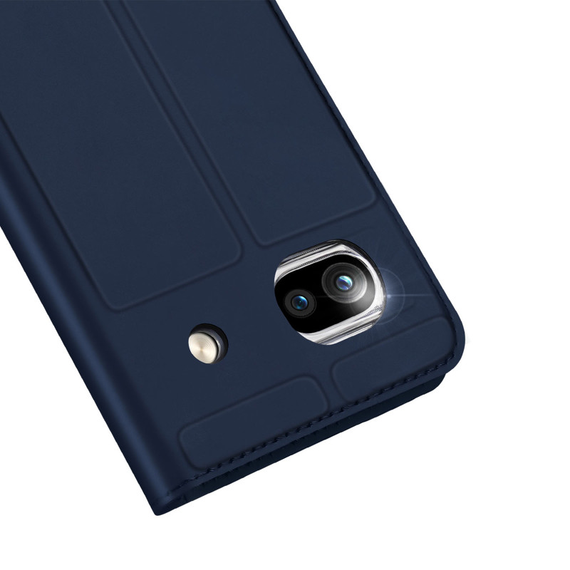 Dux Ducis Skin Pro dėklas, skirtas Google Pixel 7a dangteliu su atvartu, kortelės piniginės stovu mėlynas